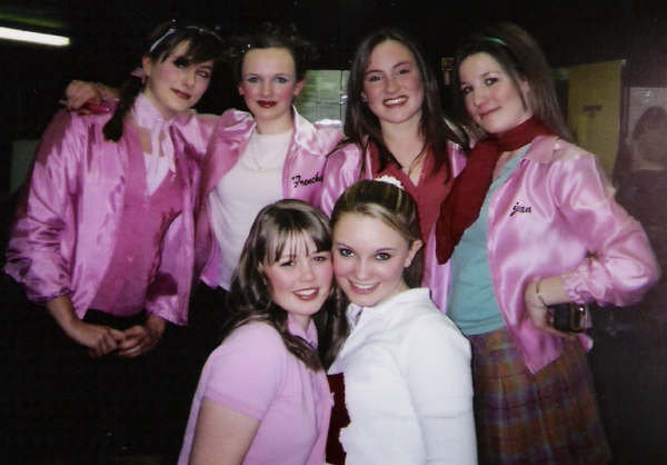 Becca Early as Sandy with The Pink Ladies for a school production of Grease the Musical